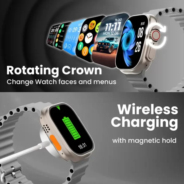 PunnkFunnk T800 ultra Series 8 smart watch with AI assistant, bluetooth calling and fitness Smartwatch - Image 3