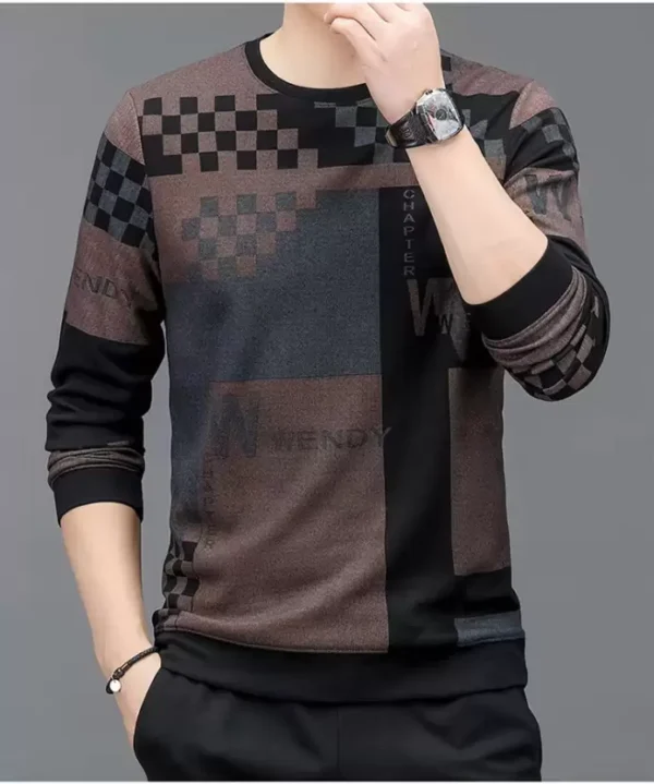 Men Printed Round Neck Polyester Multicolor T-Shirt