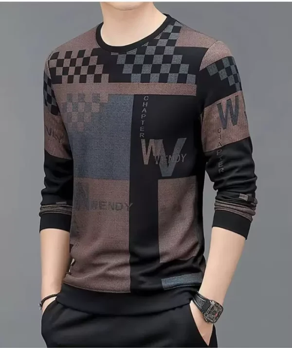 Men Printed Round Neck Polyester Multicolor T-Shirt - Image 4